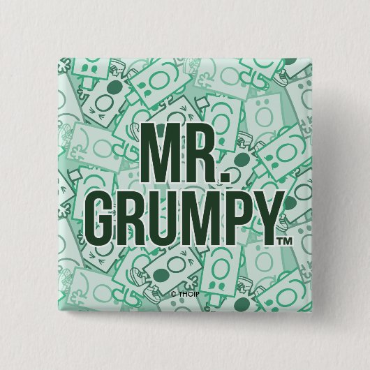 Herr Grumpy | Green Name and Character Toss Patter Button (Vorderseite)