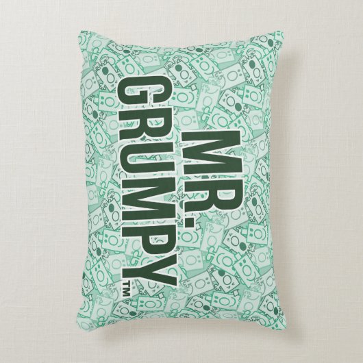 Herr Grumpy | Green Name and Character Toss Patter Dekokissen (Vorderseite(Vertikal))