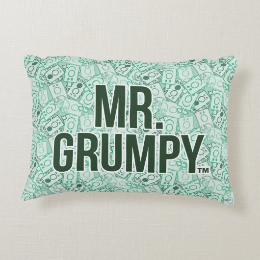 Herr Grumpy | Green Name and Character Toss Patter Dekokissen (Rückseite)