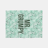 Herr Grumpy | Green Name and Character Toss Patter Fleecedecke (Vorderseite (Horizontal))