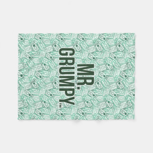 Herr Grumpy | Green Name and Character Toss Patter Fleecedecke (Vorderseite (Horizontal))