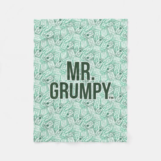 Herr Grumpy | Green Name and Character Toss Patter Fleecedecke (Vorderseite)