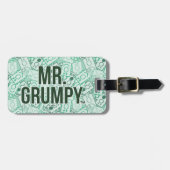 Herr Grumpy | Green Name and Character Toss Patter Gepäckanhänger (Vorderseite horizontal)