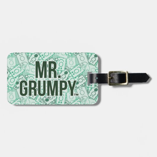 Herr Grumpy | Green Name and Character Toss Patter Gepäckanhänger (Vorderseite horizontal)
