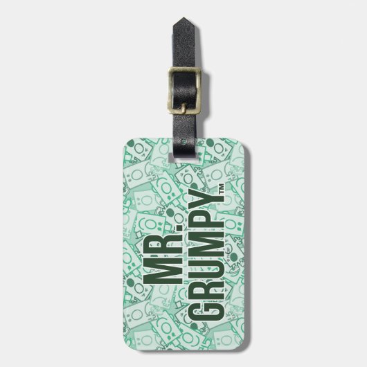 Herr Grumpy | Green Name and Character Toss Patter Gepäckanhänger (Vorderseite vertikal)