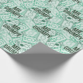 Herr Grumpy | Green Name and Character Toss Patter Geschenkpapier (Ecke)