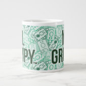 Herr Grumpy | Green Name and Character Toss Patter Jumbo-Tasse (Vorderseite)