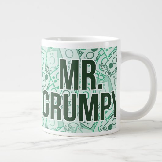 Herr Grumpy | Green Name and Character Toss Patter Jumbo-Tasse (Rechts)