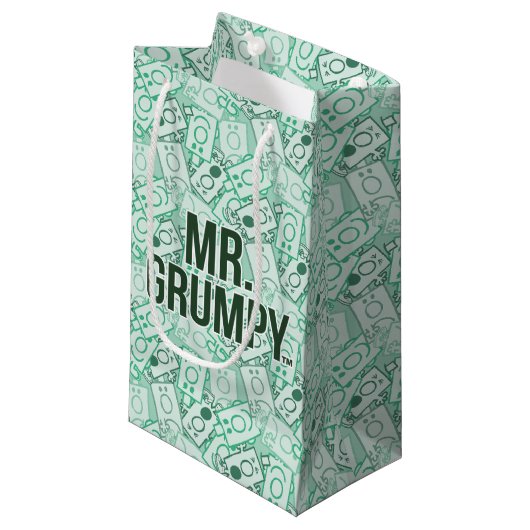 Herr Grumpy | Green Name and Character Toss Patter Kleine Geschenktüte (Vorderseite Schrägansicht)