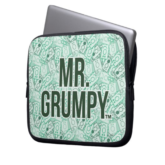 Herr Grumpy | Green Name and Character Toss Patter Laptopschutzhülle (Vorderseite Links)