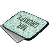 Herr Grumpy | Green Name and Character Toss Patter Laptopschutzhülle (Vorne Knopf)
