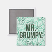 Herr Grumpy | Green Name and Character Toss Patter Magnet (Vorderseite/Rückseite)