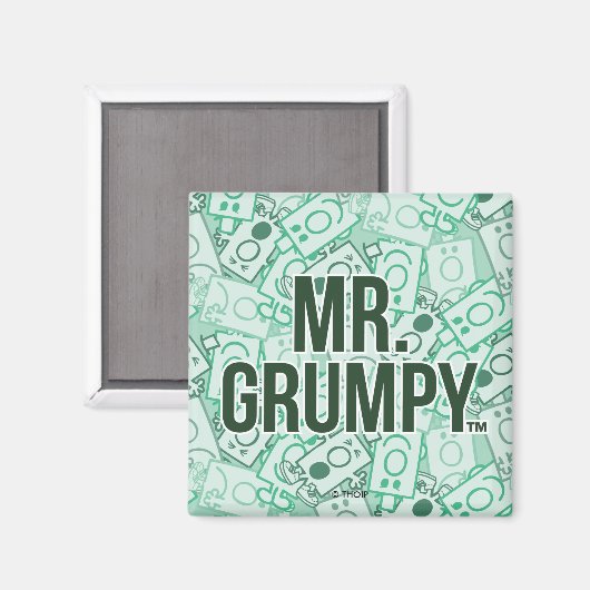 Herr Grumpy | Green Name and Character Toss Patter Magnet (Vorderseite/Rückseite)