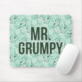 Herr Grumpy | Green Name and Character Toss Patter Mousepad (Mit Mouse)