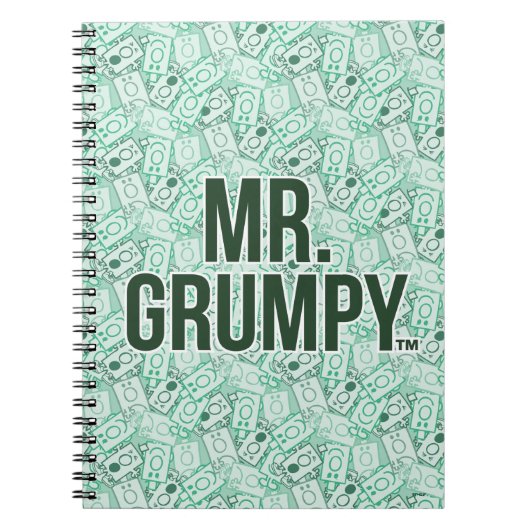 Herr Grumpy | Green Name and Character Toss Patter Notizblock (Vorderseite)