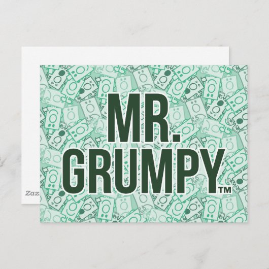 Herr Grumpy | Green Name and Character Toss Patter Postkarte (Vorne/Hinten)