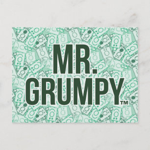 Herr Grumpy   Green Name and Character Toss Patter Postkarte
