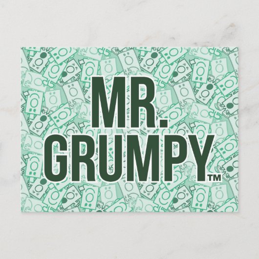 Herr Grumpy | Green Name and Character Toss Patter Postkarte (Vorderseite)