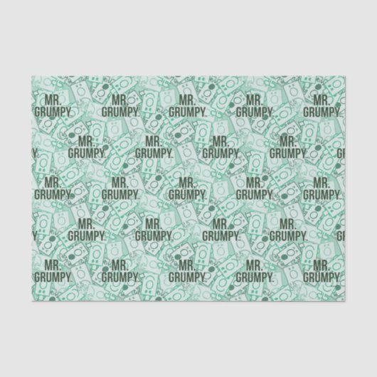 Herr Grumpy | Green Name and Character Toss Patter Seidenpapier (Vorderseite)
