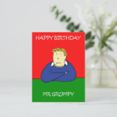 Herr Grumpy Happy Birthday Postkarte (Stehend Vorderseite)