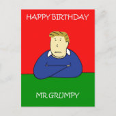 Herr Grumpy Happy Birthday Postkarte (Vorderseite)