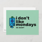 Herr Grumpy mag Montag nicht Postkarte (Vorne/Hinten)