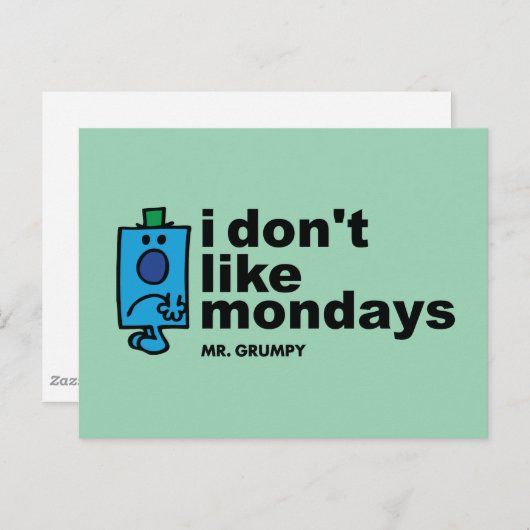 Herr Grumpy mag Montag nicht Postkarte (Vorne/Hinten)