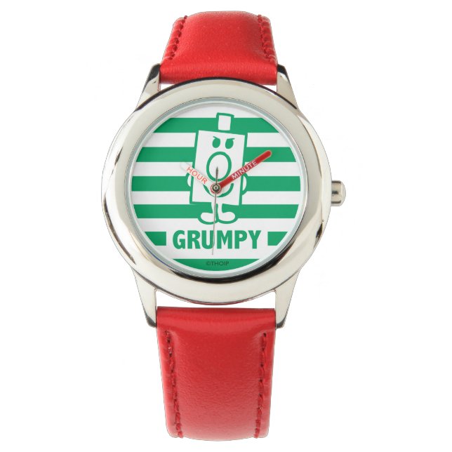 Herr Grumpy | Mischegrube und grüne Streifen Armbanduhr (Vorderseite)