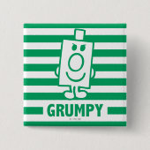 Herr Grumpy | Mischegrube und grüne Streifen Button (Vorderseite)