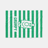 Herr Grumpy | Mischegrube und grüne Streifen Fleecedecke (Vorderseite (Horizontal))