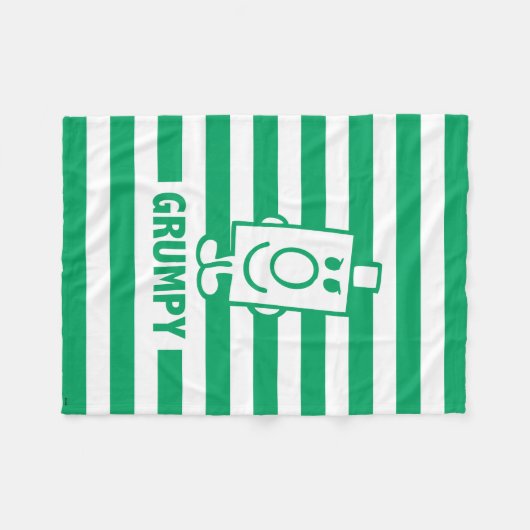 Herr Grumpy | Mischegrube und grüne Streifen Fleecedecke (Vorderseite (Horizontal))