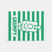 Herr Grumpy | Mischegrube und grüne Streifen Fleecedecke (Vorderseite (Horizontal))