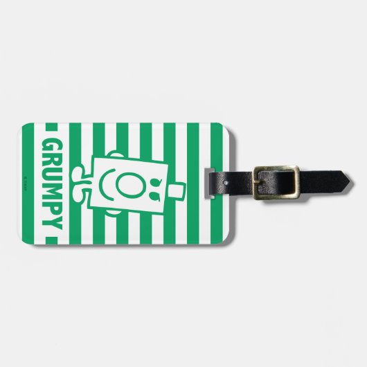 Herr Grumpy | Mischegrube und grüne Streifen Gepäckanhänger (Vorderseite horizontal)