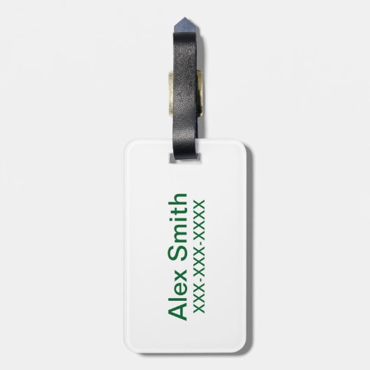 Herr Grumpy | Mischegrube und grüne Streifen Gepäckanhänger (Rückseite vertikal)