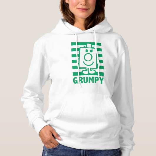 Herr Grumpy | Mischegrube und grüne Streifen Hoodie (Vorderseite)