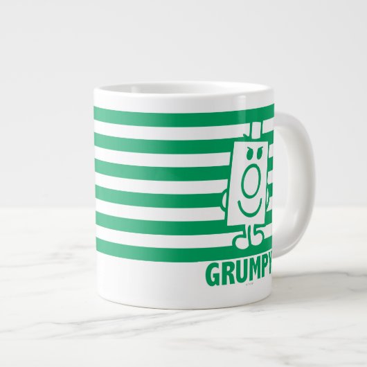 Herr Grumpy | Mischegrube und grüne Streifen Jumbo-Tasse (Vorderseite Rechts)