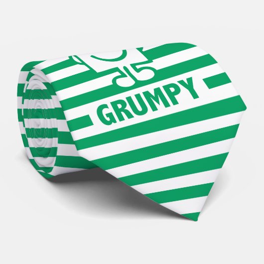 Herr Grumpy | Mischegrube und grüne Streifen Krawatte (Gerollt)