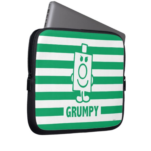 Herr Grumpy | Mischegrube und grüne Streifen Laptopschutzhülle (Vorne Rechts)