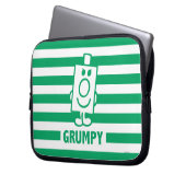 Herr Grumpy | Mischegrube und grüne Streifen Laptopschutzhülle (Vorderseite Links)