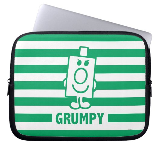 Herr Grumpy | Mischegrube und grüne Streifen Laptopschutzhülle (Vorderseite)
