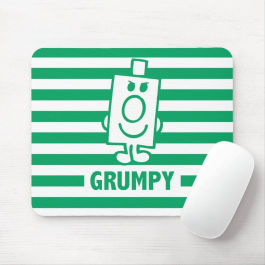 Herr Grumpy | Mischegrube und grüne Streifen Mousepad (Mit Mouse)