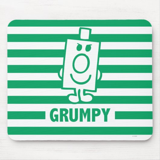 Herr Grumpy | Mischegrube und grüne Streifen Mousepad (Vorne)