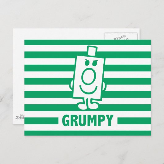 Herr Grumpy | Mischegrube und grüne Streifen Postkarte (Vorne/Hinten)