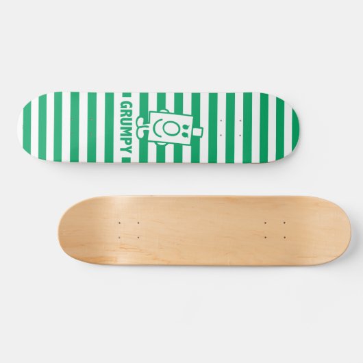 Herr Grumpy | Mischegrube und grüne Streifen Skateboard (Horizontal)