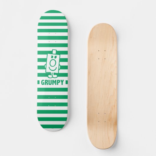 Herr Grumpy | Mischegrube und grüne Streifen Skateboard (Vorderseite)