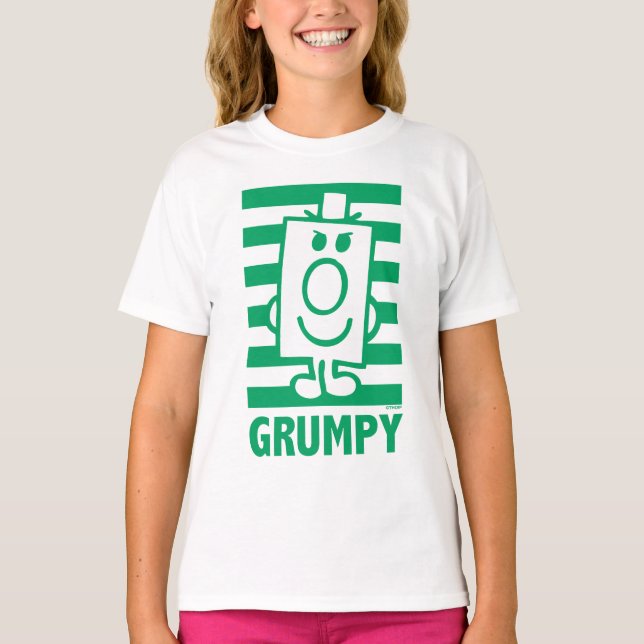 Herr Grumpy | Mischegrube und grüne Streifen T-Shirt (Vorderseite)