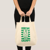Herr Grumpy | Mischegrube und grüne Streifen Tragetasche (Vorderseite (Produkt))