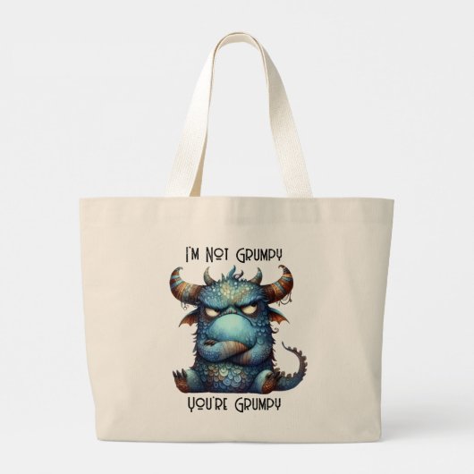 Herr Grumpy Monster Tote Bag Jumbo Stoffbeutel (Rückseite)
