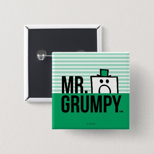 Herr Grumpy | Peeking Head over Name Button (Vorne & Hinten)