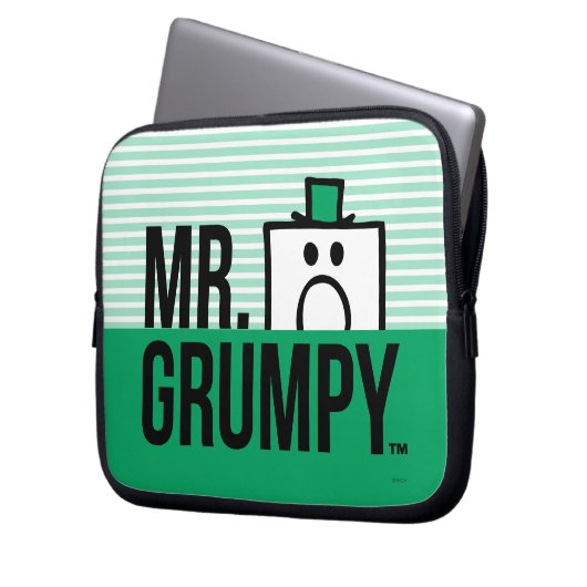 Herr Grumpy | Peeking Head over Name Laptopschutzhülle (Vorderseite Links)
